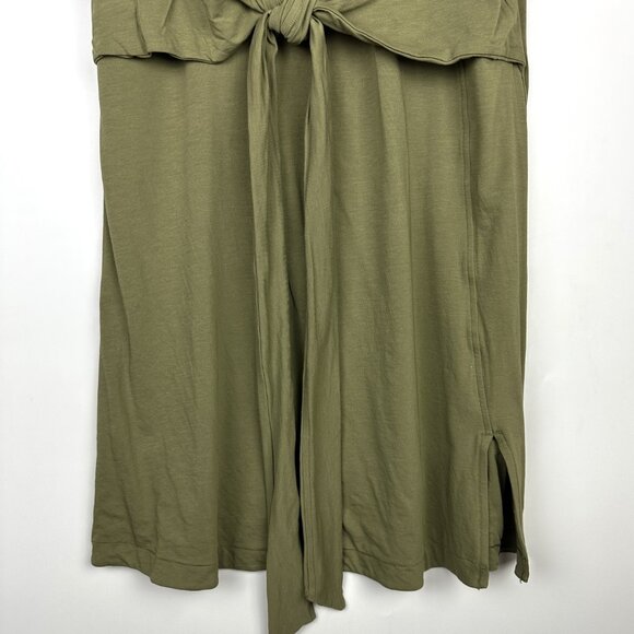 Lululemon Cotton Wrap Front T-Shirt Dress Olive Green Size 6 - Picture 4 of 8